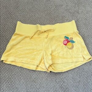 JUICY COUTURE Vintage Yellow Shorts Fruit Peach